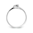 thumbnail image 2 of Solid 14k White Gold .01ct. Diamond Heart Ring Band with CZ Cubic Zirconia Size 7 (Width = 2mm ), 2 of 4