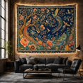 thumbnail image 6 of Ornate Peacocks in an Enchanted Garden, Whimsical Folk Art for Nature Lovers, Botanical Wall Art Decor, Birthday Gift Tapestry Wall Hanging for Bedroom and Living Room, 6 of 7