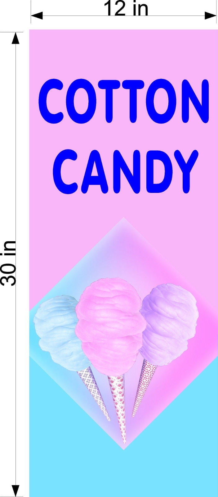 Bandiera Pubblicitaria Per Concessioni E Food Service - Cotton Candy 3x5ft (90x150cm) In Poliestere 100D