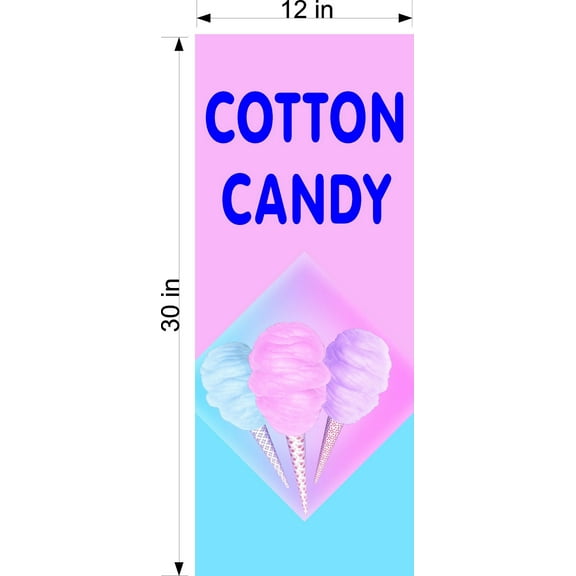 PAIR OF 12" X 30" VINYL BANNERS COTTON CANDY