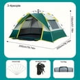 thumbnail image 6 of Fanruina Instant Setup Camping Tent for 1-3 or 3-4 People All-Season Tent with Dual Entrances and Mesh Windows Lightweight Green or Yellow Ideal, 6 of 14