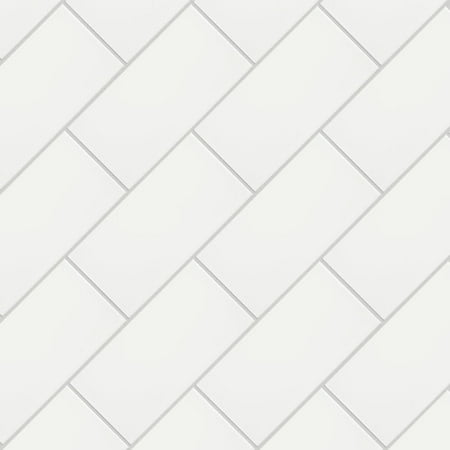 FRC8PRNM Memoire Ceramic Floor and Wall Tile, 3.875" x 7.75", White