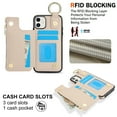 thumbnail image 3 of Dteck for iPhone 11 Wallet Case, Flip Leather Case with RFID Blocking Card Holder Zipper Pocket, Ring Holder Kickstand Protective Folio Phone Cover for iPhone 11,White, 3 of 7