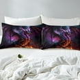 thumbnail image 3 of Erosebridal Magic Dragon Comforter Cover 3D Animal Bed Set, Magical Fire Duvet Cover Glowing Lightening Bedding Sets Full, Black Purple Bedspread Cover (No Comforter), 3 of 5
