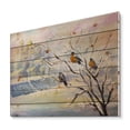 thumbnail image 2 of Designart 'Rustic Birds Sitting On A Tree In Winter Village' Farmhouse Print on Natural Pine Wood, 2 of 5