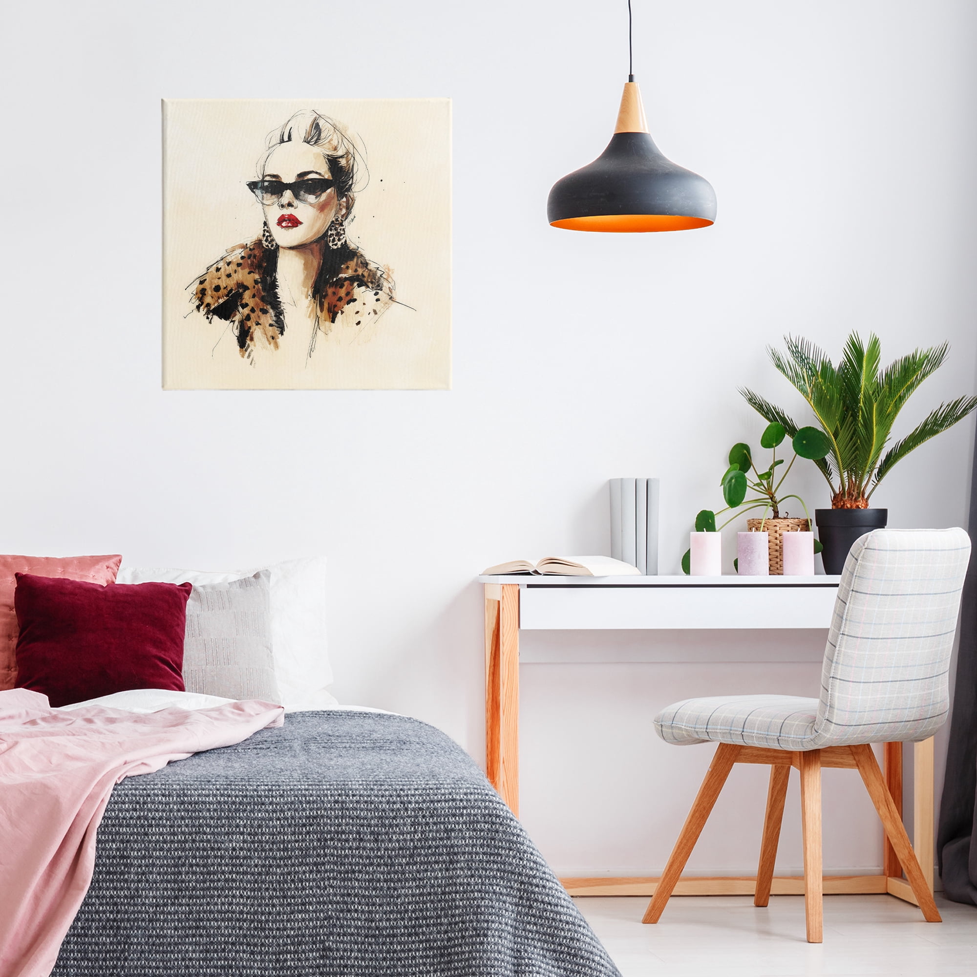 Stupell Industries Glam Leopard Sonata Portrait Canvas Wall Art, design by Svetlana Aleynikova