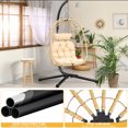 thumbnail image 4 of Dextrus Hanging Egg Chair with Stand Swing Chair Wicker Indoor Outdoor Hammock Egg Chair with Cushions 330lbs for Patio, Bedroom, Garden and Balcony, Beige, 4 of 5