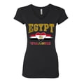 thumbnail image 2 of Wild Bobby Egypt Flag Heart Yalla Misr Graphic | Women's Novelty T-Shirt | Soccer Football Fan Game Day Gift for Her Women Junior Fit V-Neck Tee, 2 of 5
