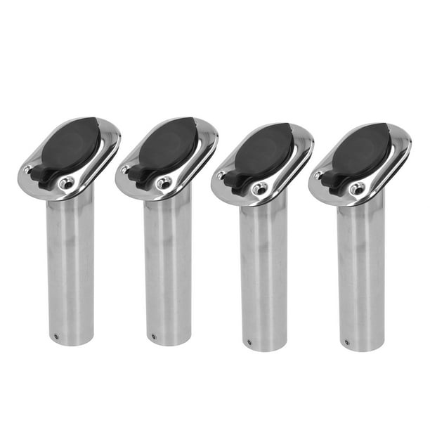 4Pcs Marine Fishing Rod Holders 30 Degree 304 Stainless Steel for Boat with  Rubber Cap Liner Gasket 