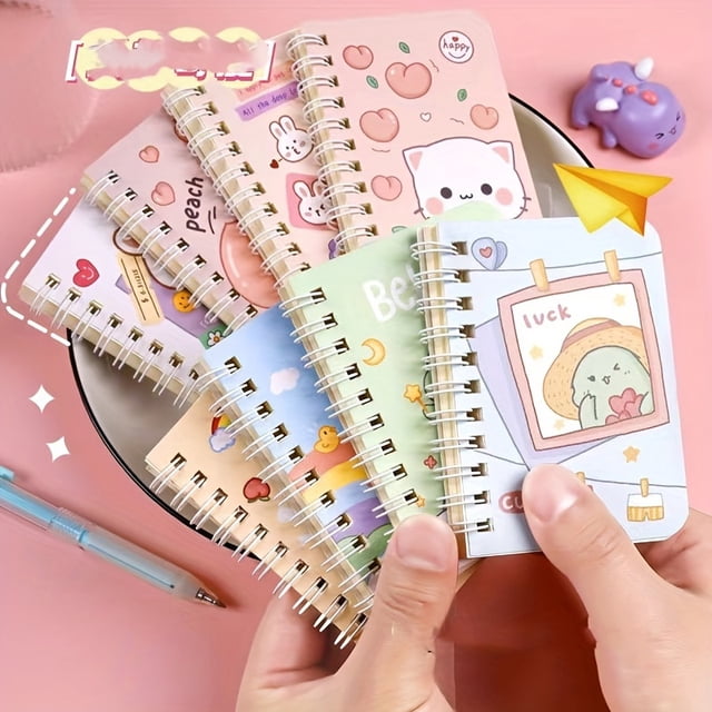 12pcs A7 Spiral Notebooks - Thick, Cute & Portable Mini Pocket Journals For Students And On-The-Go Notes