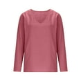 thumbnail image 4 of Sexlip Women's V-Neck Long Sleeve Side Split Loose Casual Knit Pullover Sweater Blouse Pink L, 4 of 6