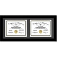 thumbnail image 2 of CreativePF [14x24bk-b] Black Horizontal Double Diploma Frame with 2 Opening Black Mat, Holds 2-10x12-inch Documents with Wall Hanger, 2 of 5