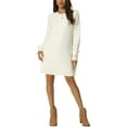 thumbnail image 3 of MODA NOVA Juniors Textured Long Sleeve Above Knee Casual Sweater Dress, 3 of 6