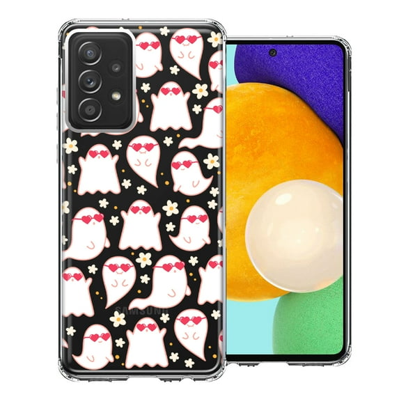 MUNDAZE Samsung Galaxy A52 Floating Heart Glasses Love Ghosts Vaneltines Day Cutie Daisy Double Layer Phone Case Cover