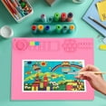 thumbnail image 3 of Reusable Silicone Drawing Board, Kids Art Station, Waterproof Painting Pad, DIY Graffiti Clay Modeling Pad, Portable Hexagonal Palette with Storage, 3 of 6