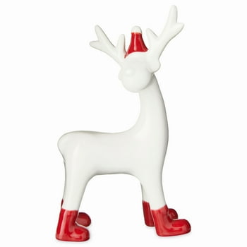 Holiday Time Christmas 6.5 inch Ceramic Small Reindeer Figurine op Dcor