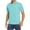 Light Blue, variant on VERUGU Mens T-Shirts Fashion Casual Slim Turndown Collar Solid Color Short Sleeve T-Shirt Tops Blouse Gray S