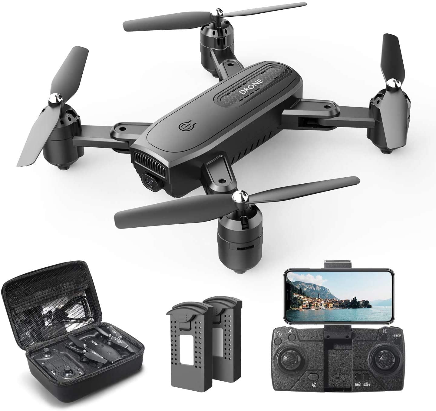 Holy Stone HS350 Drone with 1080P HD Camera Foldable Selfie Quadcopter with Case 
