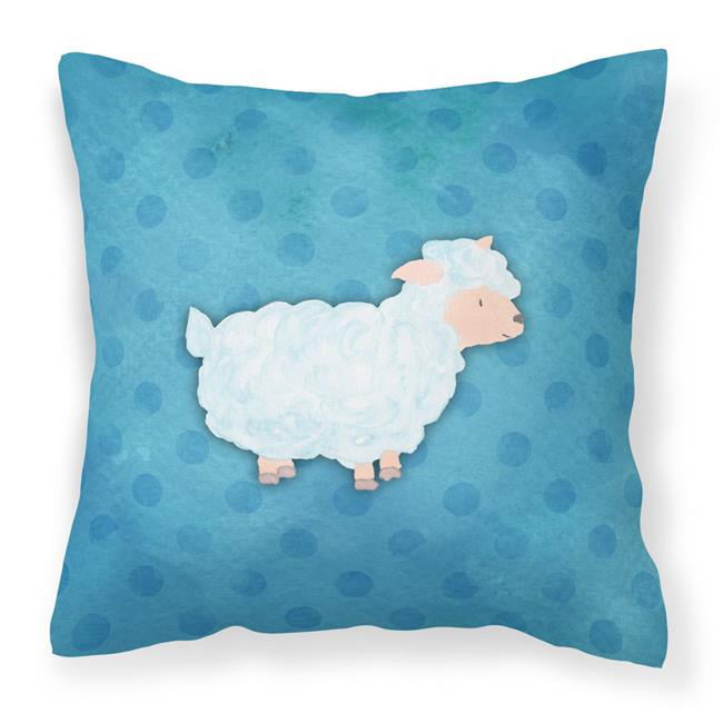 Caroline's Treasures BB7390PW1818 Polkadot Sheep Lamb Watercolor Fabric Decorative Pillow Multicolor 18H x18W 