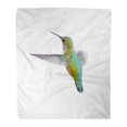 thumbnail image 1 of NUDECOR Throw Blanket Warm Cozy Print Flannel Green Bird Rufous Hummingbird White Flying Nature Comfortable Soft for Bed Sofa and Couch 58x80 Inches, 1 of 1
