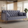 thumbnail image 2 of 71" Convertible Sofa Bed Folding Velvet Sofa with Adjustable Backrest in Gray, 2 of 9