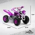 thumbnail image 4 of Yamaha Raptor ATV 12-Volt Battery-Powered Ride-on ATV - Purple and White for girls ages 3-5 years, 4 of 9