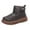 Brown, variant on Xfvqtps Womens Short Snow Boots Water Resistant Faux Leather Warm Lined Round Toe Casual Comfort Ankle Winter Boots Black