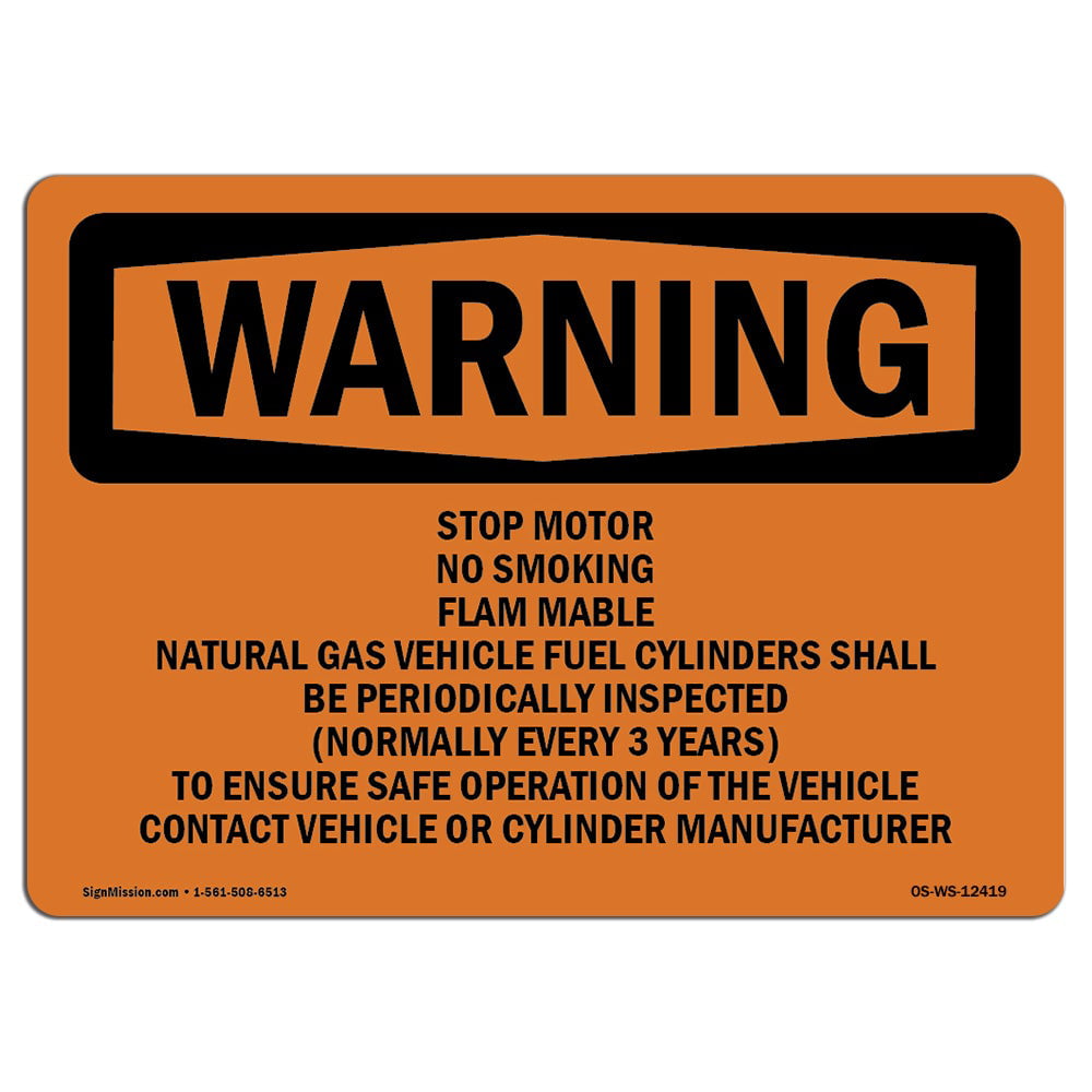 Self Service Stop Engines No Gas in Glass Aluminum Sign Protect Your Business Work Site Warehouse & Shop Area  Made in The USA OSHA Notice Sign 