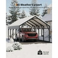 thumbnail image 2 of 2025 New 12 x 20 FT Metal Carport, All-Weather Shelter Canopy, Reinforced Frame and Steel Roof, Heavy Duty Carports, for Pickups, Boats, Cars, and Tractors, 2 of 6