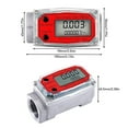 thumbnail image 4 of 2X Medidor de Flujo de Turbina Digital de 1 Pulgada Pantalla LCD Digital con Medidor de Flujo de Combustible de Contador NPT para Medir El Aceite del Motor, 4 of 5