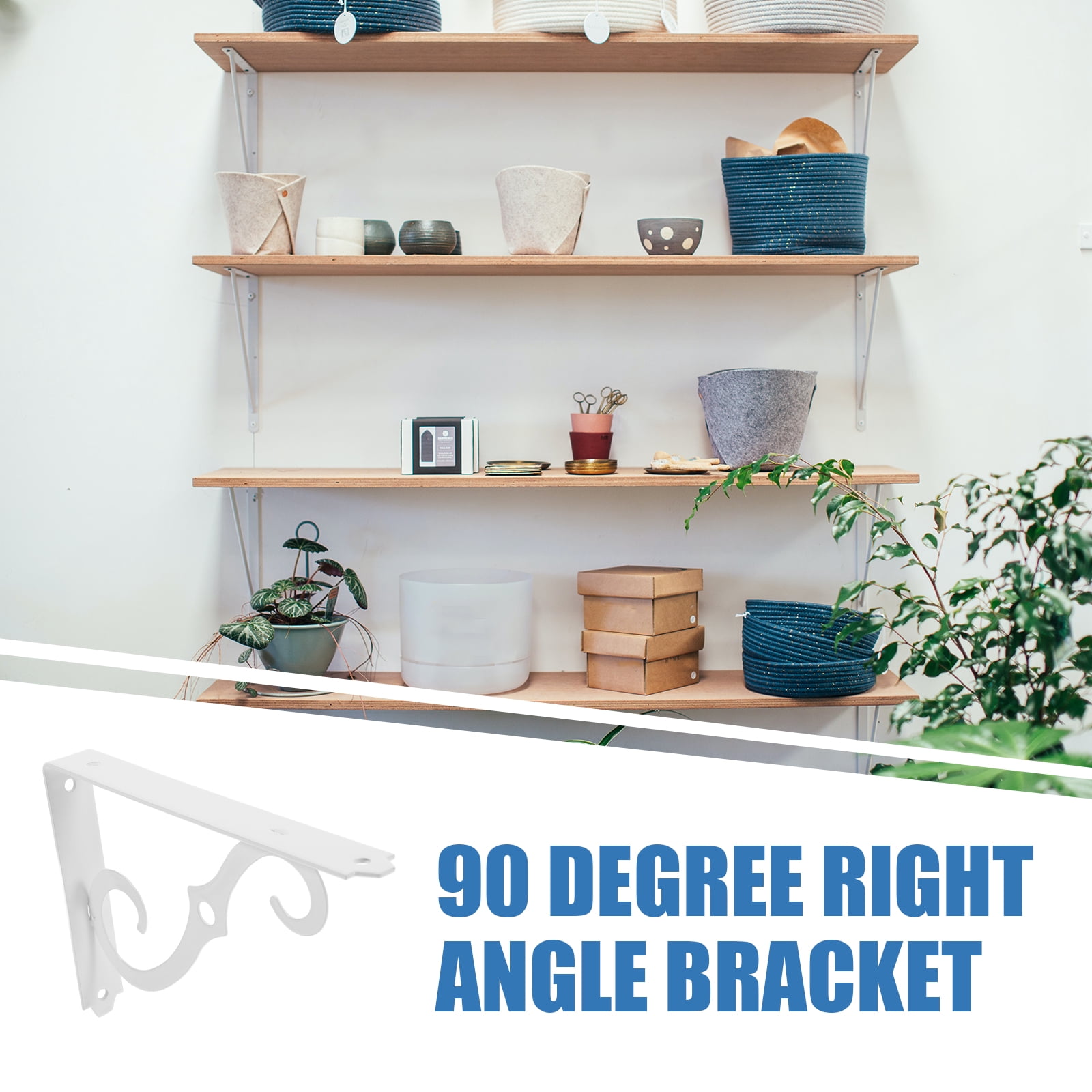 WHAMVOX 4-Pack Heavy Duty Vintage Style Wall Shelf Brackets, Strong Support Brackets for Secure Wall Mounting