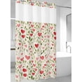thumbnail image 4 of Love Heart Valentines No Hook Shower Curtain Waterproof, Bathroom Curtains with Snap in Liners and See Through Top Window, Rustic Botanical Spring Hotel Style Bathtub Curtains Shower 36"Wx72"L, 4 of 8