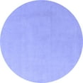 thumbnail image 1 of Ahgly Company Indoor Round Solid Blue Modern Area Rugs, 7' Round, 1 of 4