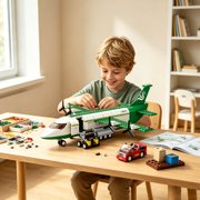 City-Airport Cargo-Plane Building Block Set,Working-Car,Luggage-Tray,Movable-Stairs toys Compatible with major brands(383PCS)
