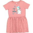 thumbnail image 3 of Inktastic Let It Snow Snowman Girls Toddler Dress, 3 of 5