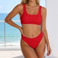 thumbnail image 2 of Rugged Ribbed Two Piece Bikini Set Featuring Wide Strap Top and Mid Waist Swimwear For All Seasons Beachwear, 2 of 5