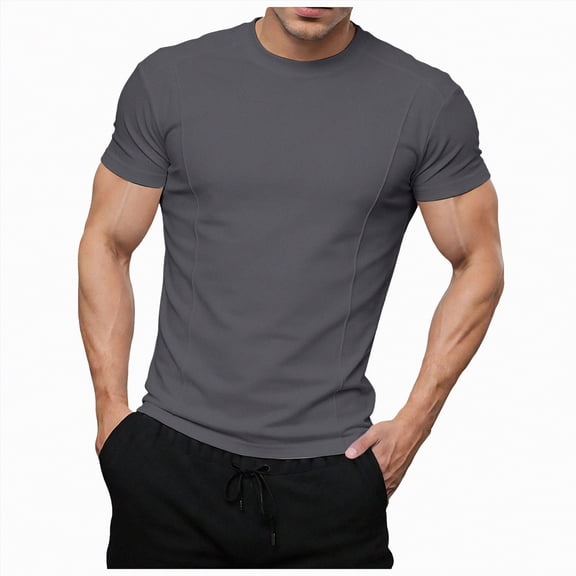 Leey-World Mens T Shirt Men's 2 Pack Acid Wash Cotton T-Shirts Oversized Unisex Short Sleeves Summer Casual Basic Tee Tops(Dark Gray,L)