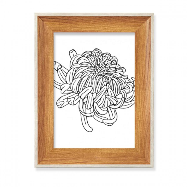 Flor planta Chrysanthemum silueta Escritorio Marco de fotos de madera Pantalla Imagen Arte Pintura Múltiples conjuntos