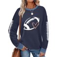 thumbnail image 2 of ZJXFGS Ladies Football Sweatshirtsfootball Pullover Womenfootball Crewneck Womenfootball Mom Sweatshirts for Women Blue S, 2 of 4