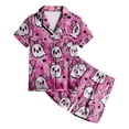 thumbnail image 4 of NIEWTR Kids Halloween Pajamas Cotton Pumpkin Ghost Print Sleepwear Toddler Girls Boys Skull Halloween Pjs Sets, 4 of 5