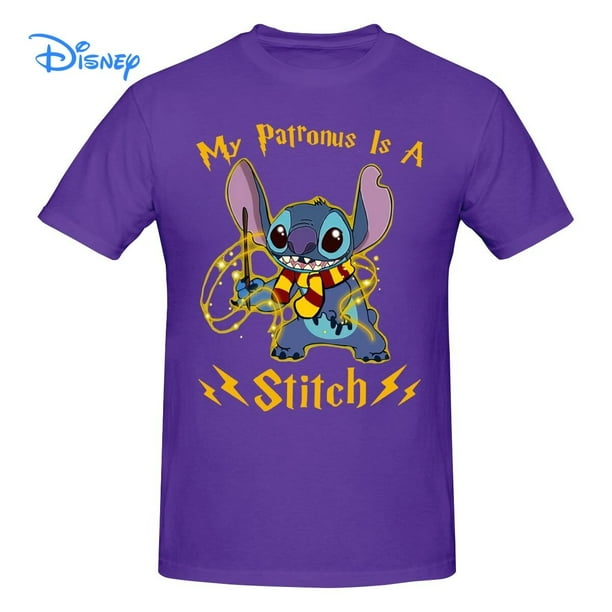 Disney My Patronus Is A Stitch T shirt Harajuku Short Sleeve T-shirt 100% Cotton Graphics Tshirt Brands Tee Top3XL Gao Jinjia LED