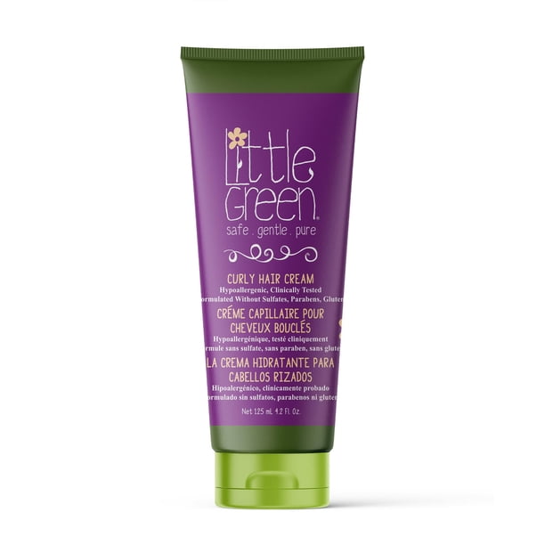 Little Green Kids Curly Hair Cream Anti Frizz Crema nutritiva para rizos para niños Crema para definir rizos suave para todo tipo de cabello y piel sensible