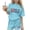 Sky Blue B, variant on Stamzod Girls Summer Clothes Casual Short Sleeve T-Shirt & Short Set 4Th Of July 2 Piece Outfits Green 14-15Years