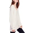 thumbnail image 3 of Free People Womens Take It Off Textured Pullover Sweater, Off-White, X-Small, 3 of 3