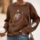 thumbnail image 1 of TaTaai Women Baseball Print Crew Neck Long Sleeve Drop Shoulder Top Hoodie Ladies Spring Autumn Daily Commute Street Wear Soft Comfortable No Fading Machine Washable Stylish Top Gift, 1 of 4