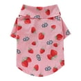 thumbnail image 1 of CSChome Dog Shirt Dog Shirt Lapel Collar Soft Comfortable Button Closure Cherry Pattern Summer Pullover Daily Wear, 1 of 7