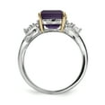 thumbnail image 2 of Sterling Silver & 14K Amethyst and Diamond Ring, 2 of 3