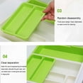 thumbnail image 4 of Expandable Cutlery Tray Drawer Organizer Hotel Bar Adjustable Silverware Tableware Chopsticks Compartment Holder Divider Light Green, 4 of 9