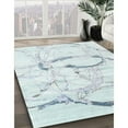 thumbnail image 2 of Ahgly Company Indoor Rectangle Contemporary Pale Blue Abstract Area Rugs, 7' x 10', 2 of 6