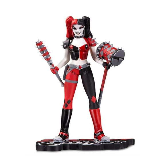Harley Quinn Red, White  Black Statue Figure: Autographed by Amanda Conner  Jimmy Palmiotti